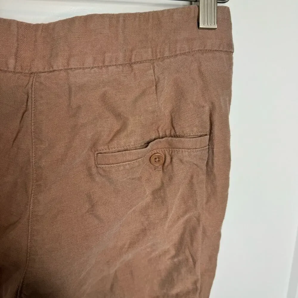 Aritzia Wilfred Allant Pink Cropped Cuff Linen Blend Pants Size 2